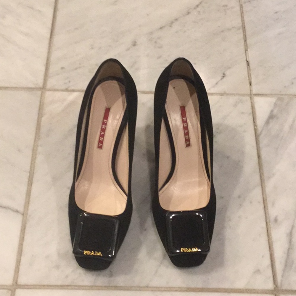 PRADA Suede Chunky Heels